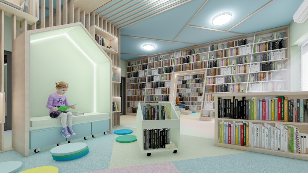 wizualizacja pomieszczeń bibliotecznych