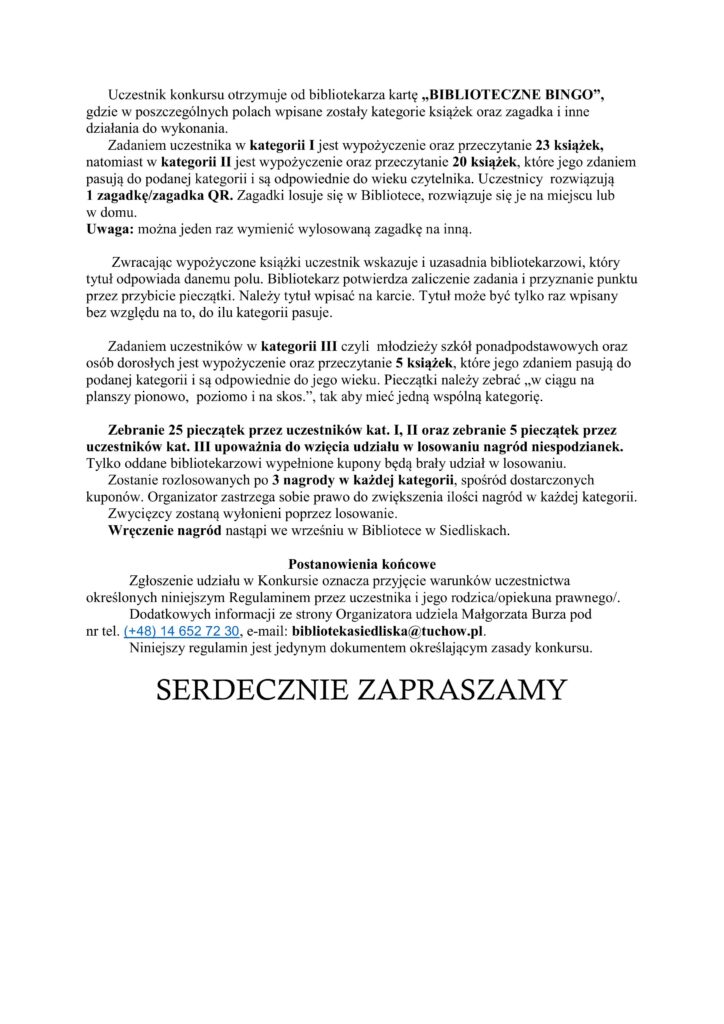 tekst regulaminu
